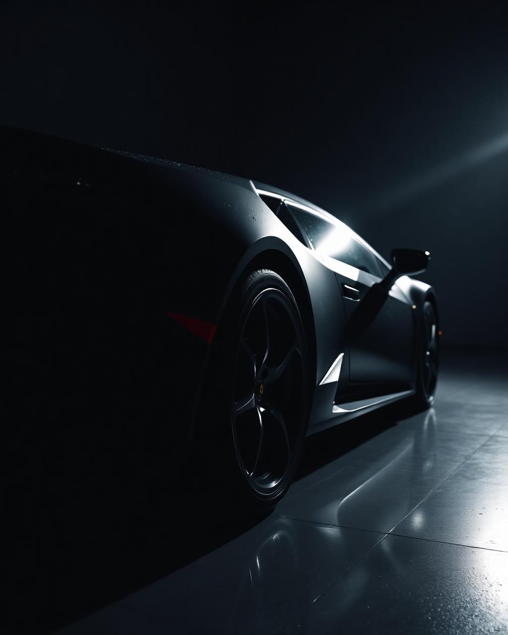 Black luxury car side profile
