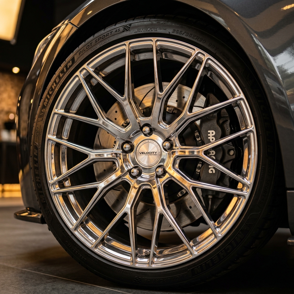 Polished alloy wheel